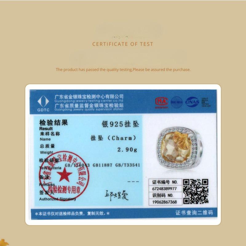 Autumn Ginkgo Biloba Diy Bracelet Beaded Accessories, Romantic Mori S925 Sterling Silver Butterfly Beads