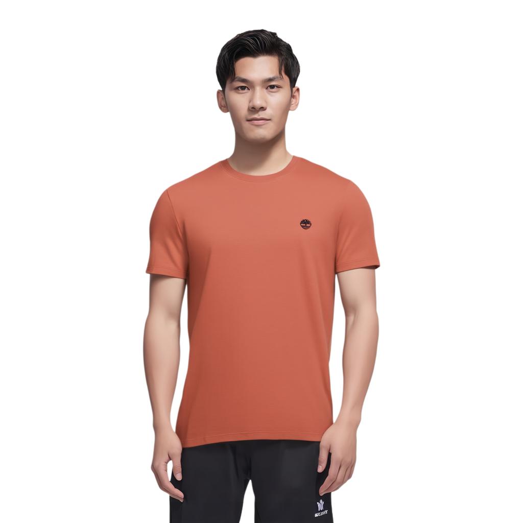 Timberland Круглый вырез горловины вышитый Slim Fit короткий рукав футболка мужские топы оранжевый A2EKJ-EG6