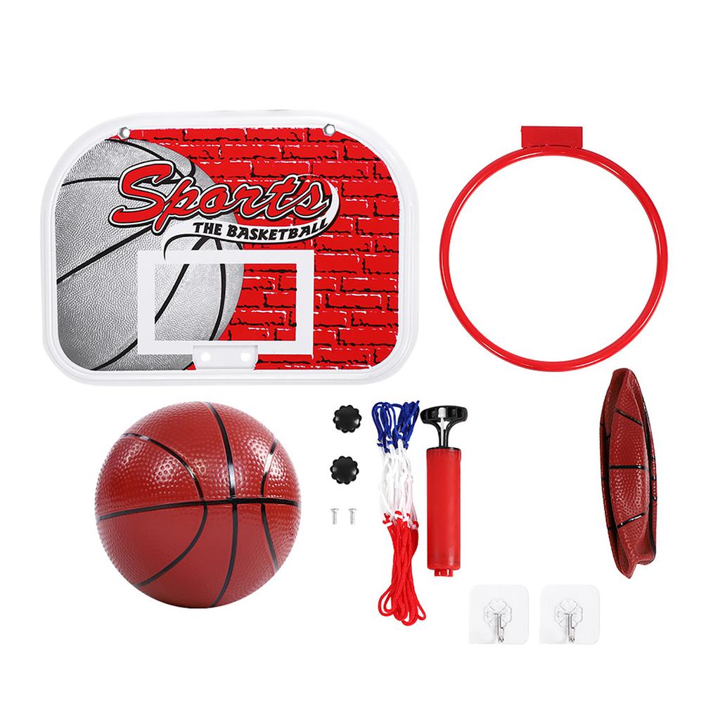 Indoor Children Mini Basketball System Backboard Hoop Kit Door Wall Mounted Kid Toy Set (Small)
