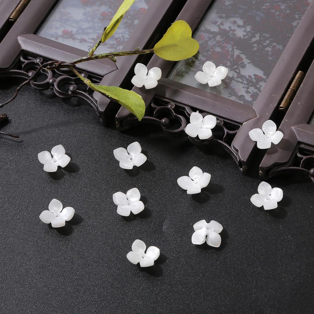 1000 шт. Акриловые лепестки гортензии из имитации ракушки, подвеска-шарм в виде цветка, бусины для изготовления ювелирных изделий