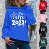 Women's Fashion Casual New Year Print Hooded Sweatshirt Loose Sports Pullover