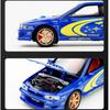 1/32 Scale Subaru Impreza Rally Alloy Racing Model Open Door Desk Ornament Sound Light Children's Toys Boy Gift