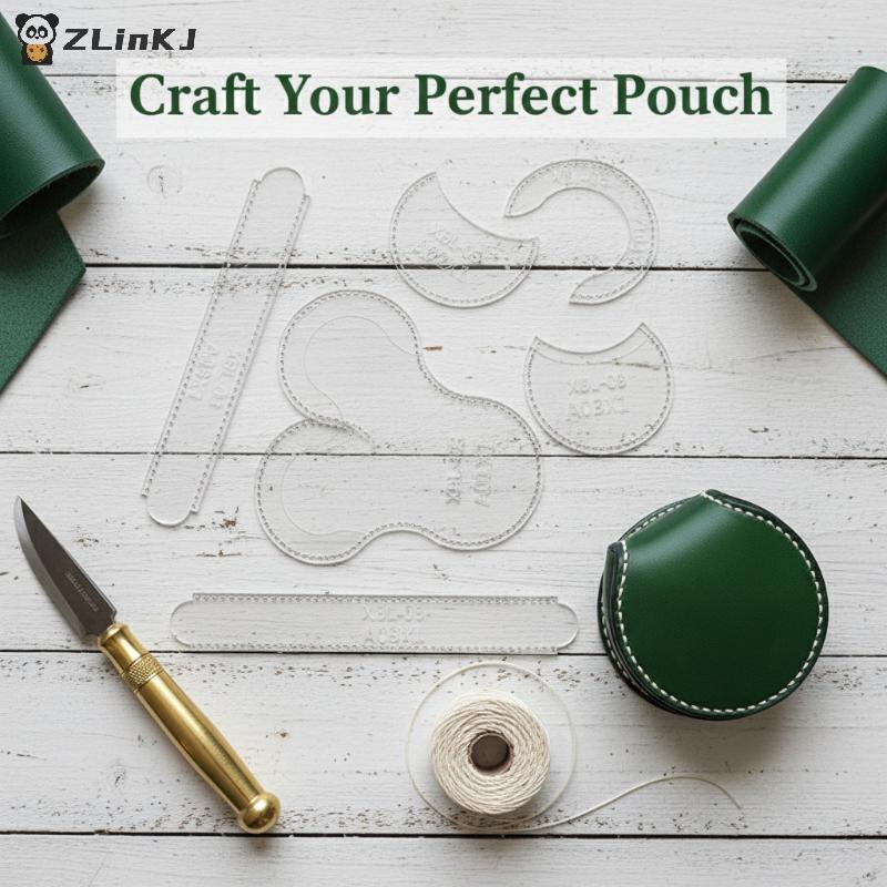 Акриловый шаблон для кожгалантереи DIY, для шитья кошелька для монет, прочный инструмент-трафарет для ручной работы по изготовлению кошельков