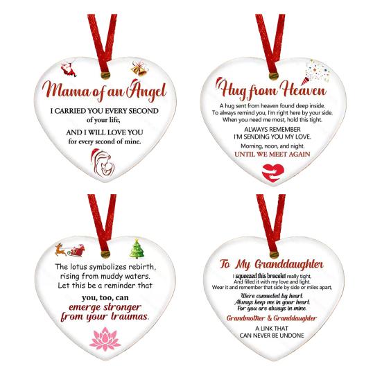 Memorial Christmas Ornaments Hug from Heaven Heart Shaped Christmas Tree Ornament