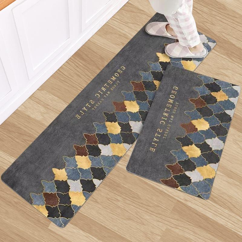 Fashion Simple Nordic Soft Kitchen Rug Anti-Fatigue Kitchen Rug Waterproof Non-Slip Rugs Set Runner Rug Bedside Rug Absorbent Carpet For Kitchen