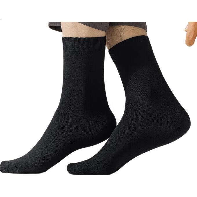 MiiOW 10 Pairs of Men's Socks, Summer Pure Cotton 100% Odor-Resistant Sweat-Absorbing Business Mid-Calf Socks Men's Long Socks Gift Box Set