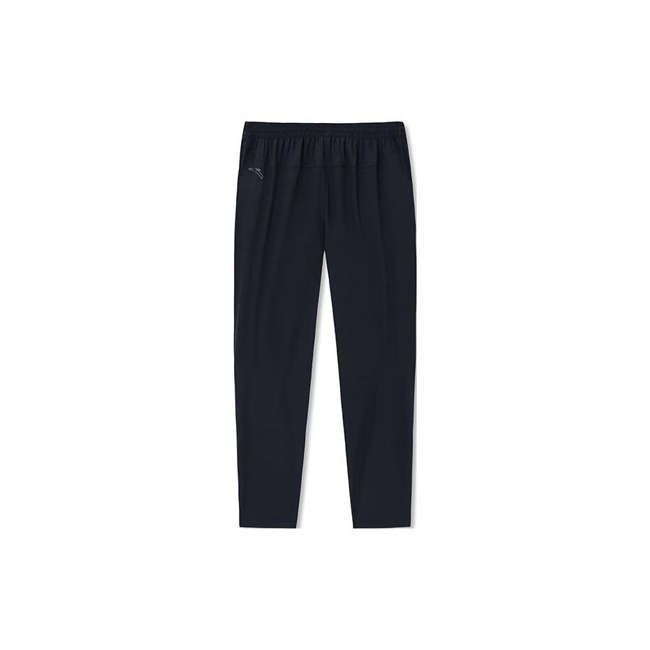 Anta Тренировочные брюки однотонные повседневные трикотажные спортивные брюки мужские черные 952335502-1