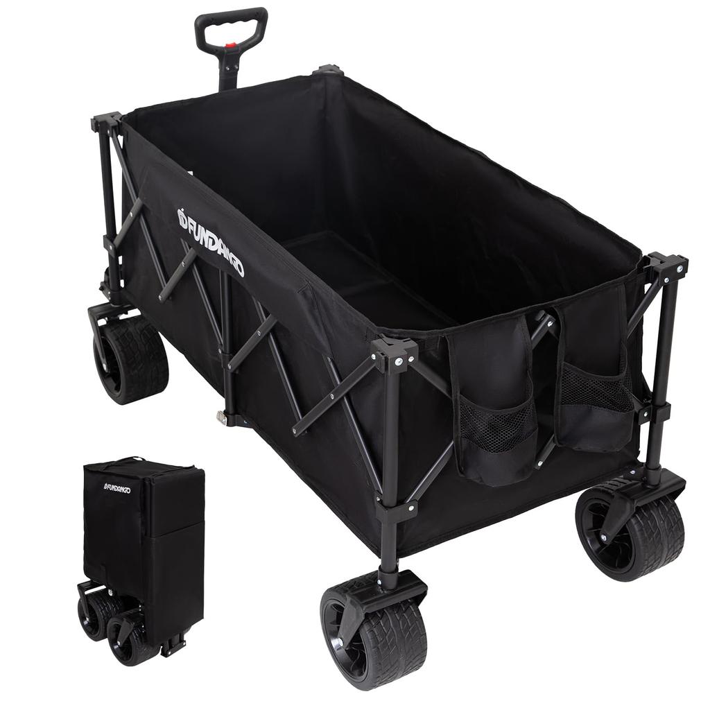 FUNDANGO Carry 4 One Large Capacity Load Capacity Freestanding Large Sports Picnics Wagon, Foldable, Lightweight, Wheels, Touch, 180L, 150kg, Compact,