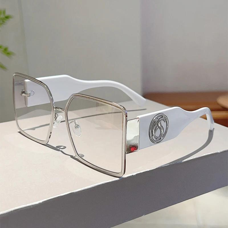 Квадратные солнцезащитные очки оверсайз женские Новинка Градиентные разноцветные уличные очки Модный дизайн от люксового бренда Солнцезащитные очки