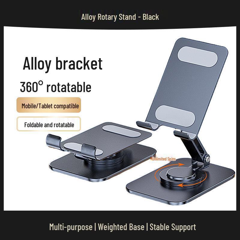 Carbon Steel 360° Rotating Phone & Tablet Holder for Desktop Streaming