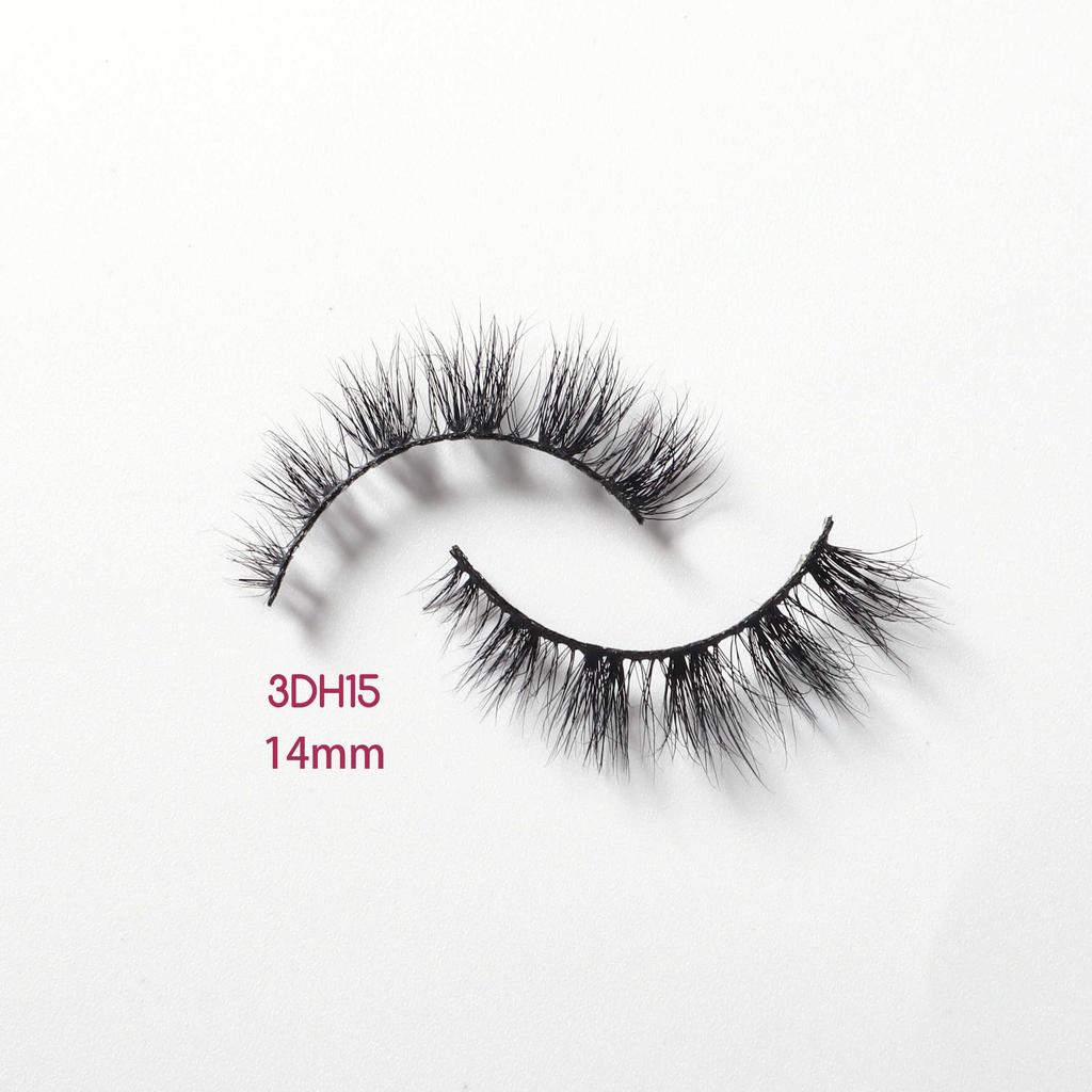 Heidi Short and Lightweight 3D Natural Mink Eyelashes Soft Band Handmade Mink Eyelash Doll Shape 13mm