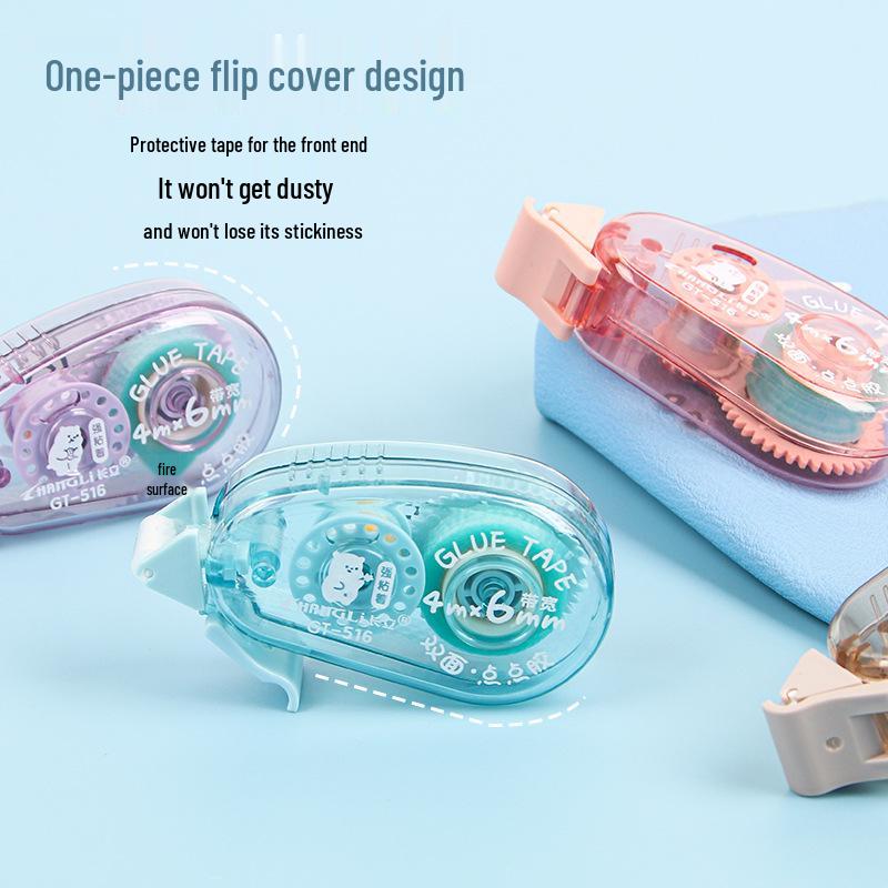 Прозрачная стираемая точечная клейкая лента - Милая, двусторонняя для студенческих DIY журналов