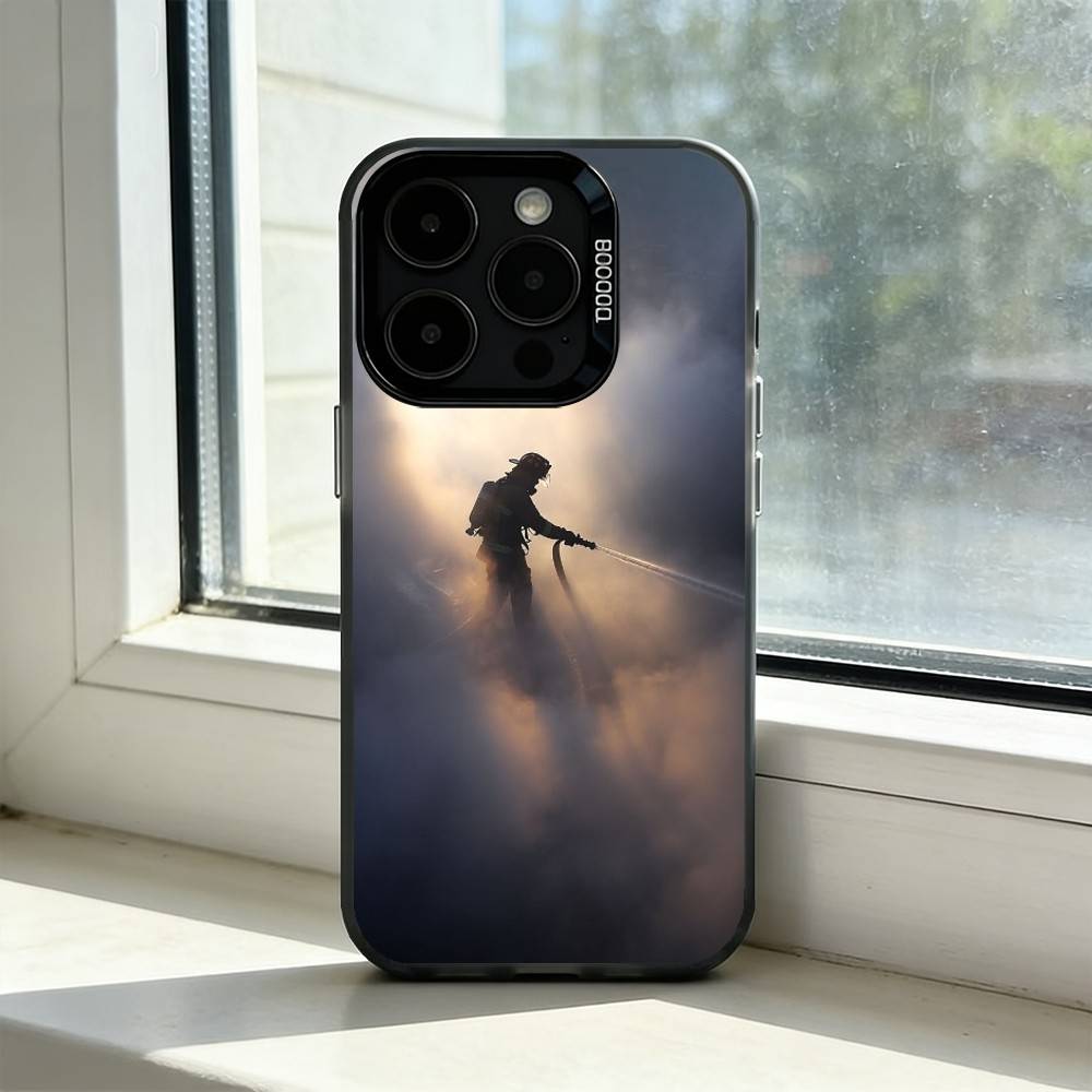 F-Fireman Firefighter Phone Case For iPhone 17,16,15,14,13,12,11 Plus,Pro Max,XS,Colored Silver Plated Inside Cover