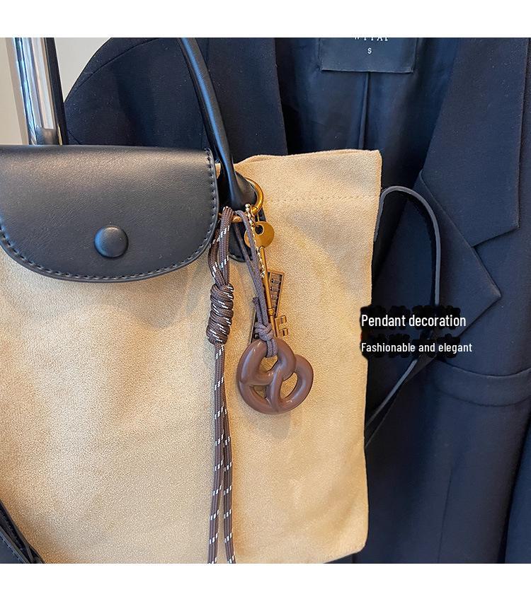 2024 Новая замшевая сумка через плечо в стиле ретро: Женская сумка-тоут/через плечо большой вместимости для осени и зимы