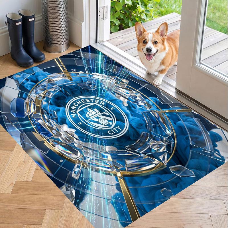 Soft Floor Carpet Manchester City Pattern Area Rug Decorative Mat For Home Room Decoration
