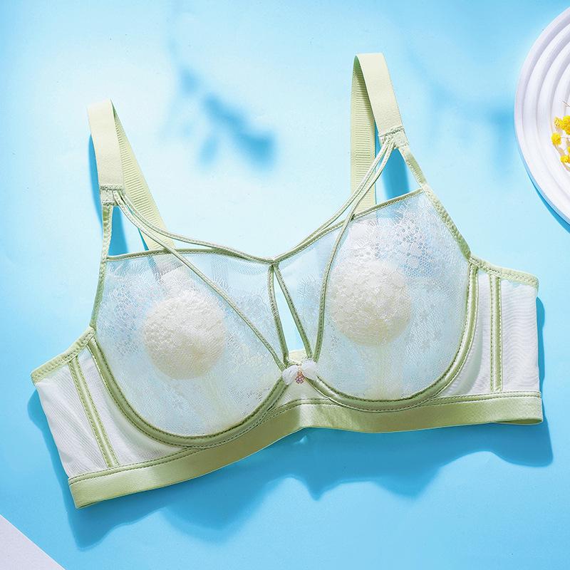 Ультратонкий бюстгальтер на косточках из французского кружева: Сексуальный сетчатый минимайзер для большой груди, регулируемый для летнего комфорта