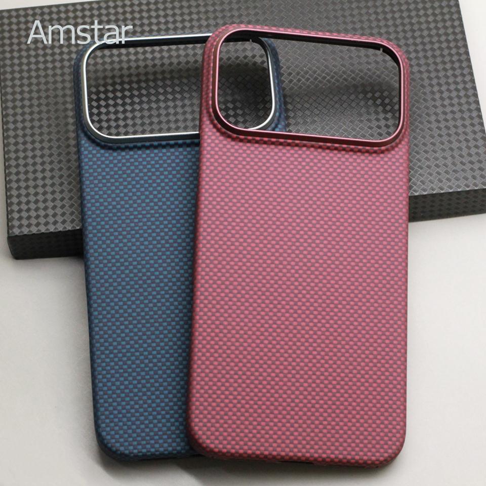 Magnetic Kevlar Carbon Fiber Phone Case for iPhone 18 17 Pro Max Luxury Aramid Fiber Magnetic Cover for iPhone 18 17 Pro 5