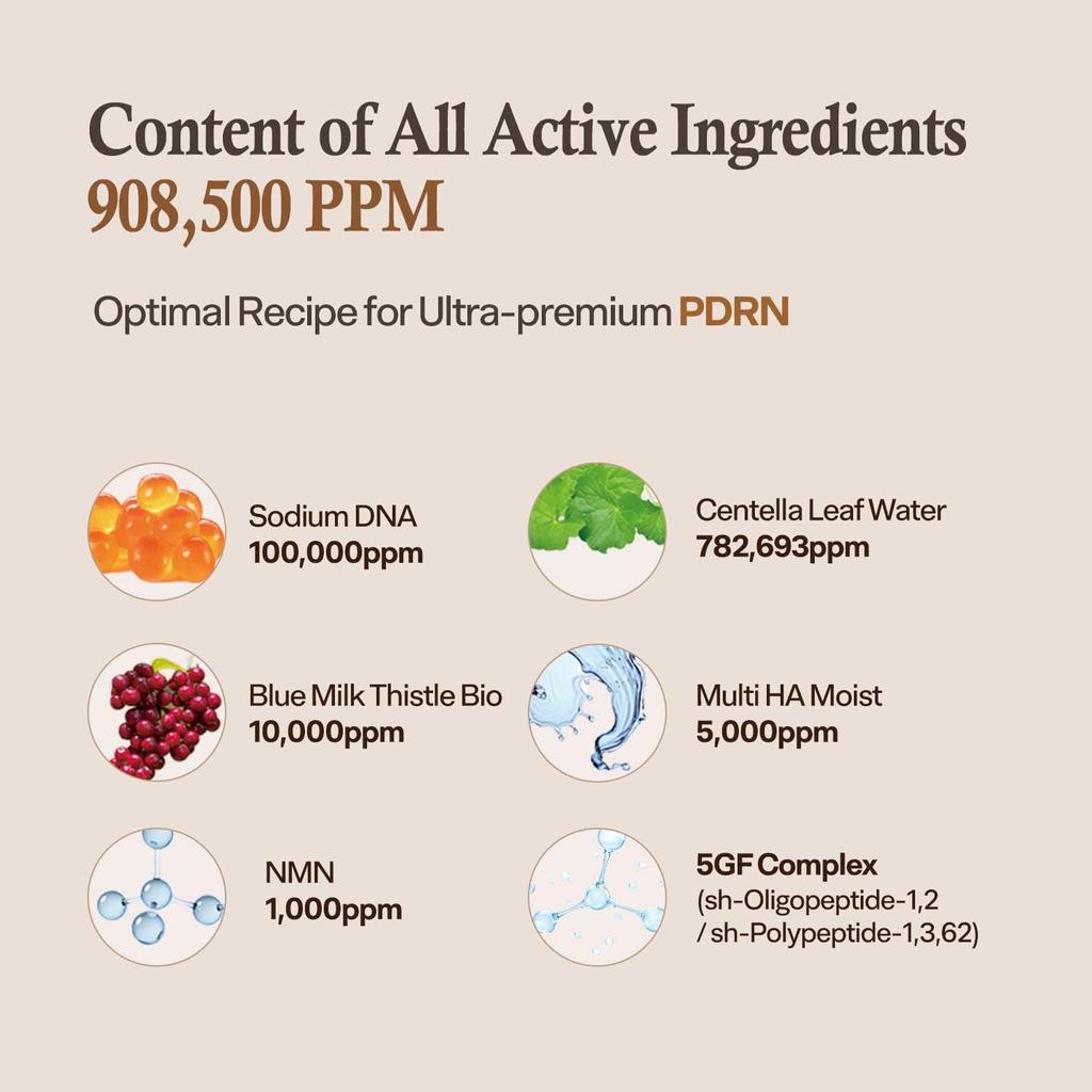 HEVEBLUE Лосось Уход Центелла Новая Пара PDRN Бустер 100 000 Выстрелов Эссенция (1 шт.)