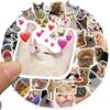 50 шт., наклейка в стиле граффити, самоклеящаяся, водонепроницаемая, из ПВХ, с милым котом, канцелярские принадлежности, чемодан, наклейка для ноутбука для студентов