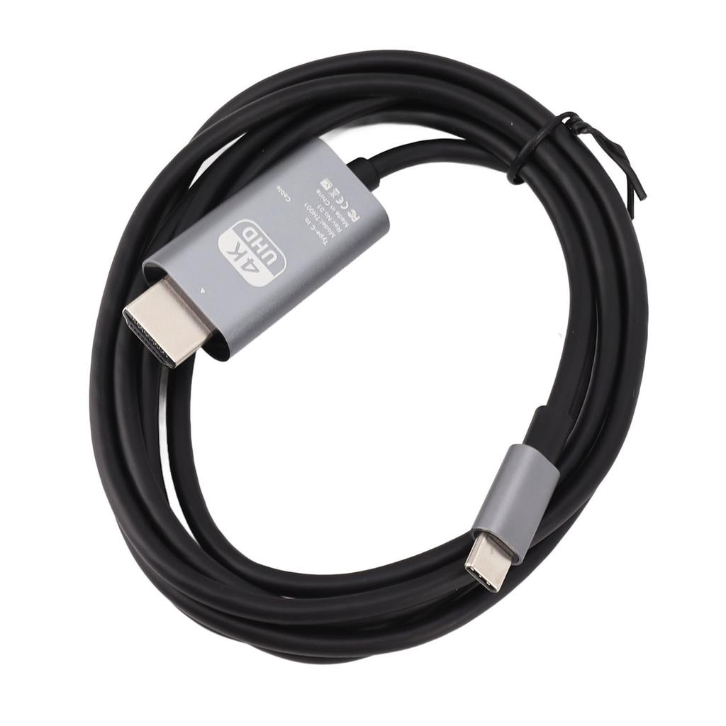Type C To HD Multimedia Interface Cable 4K 30Hz Plug and Play UHD USB C To HD Multimedia Interface Adapter Cable