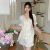 Pajamas Women's Summer New Ice Silk Short-sleeved Shorts Two-piece Suit New Chinese Antique Home Clothes
