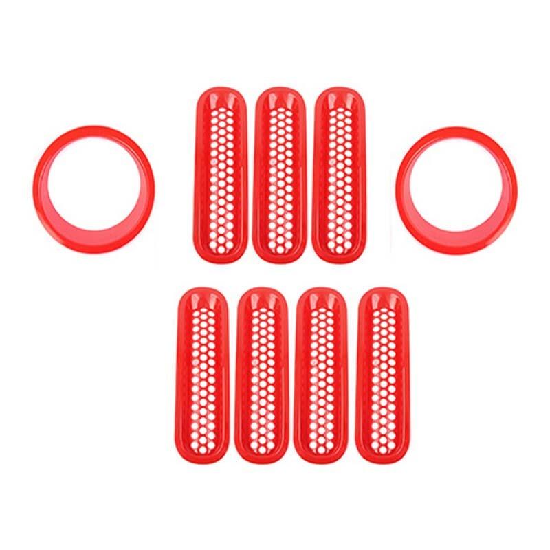 Декоративная крышка фар автомобиля из АБС-пластика, декоративные наклейки на решетку с сеткой для Jeep Wragnler JK 2007-2017, внешние аксессуары автомобиля