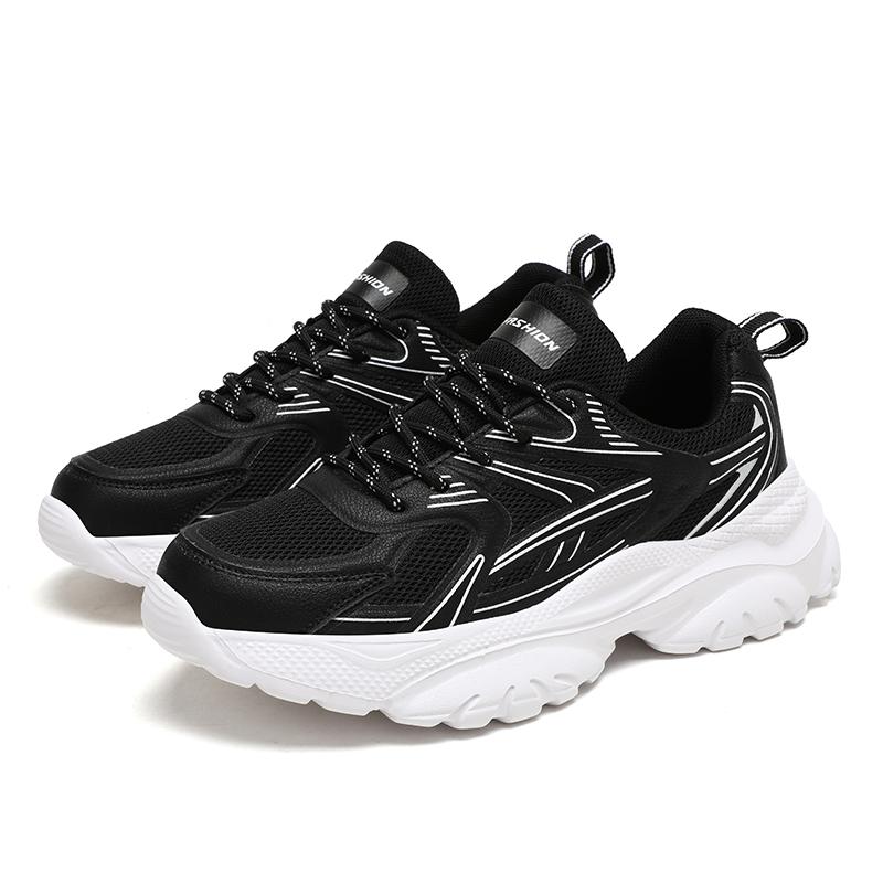 Женская спортивная обувь с толстой подошвой и сеткой, модная и легкая, увеличенного размера, женская обувь, мужские кроссовки