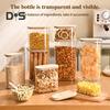 Герметичный контейнер для хранения продуктов, герметичная банка с крышкой, большая емкость, не содержит BPA, складная конструкция, прозрачная банка для хранения сухих продуктов питания