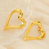 Серьги-пусеты с дизайном сердца с золотым покрытием: Европейский и американский стиль с разносторонней индивидуальностью.
