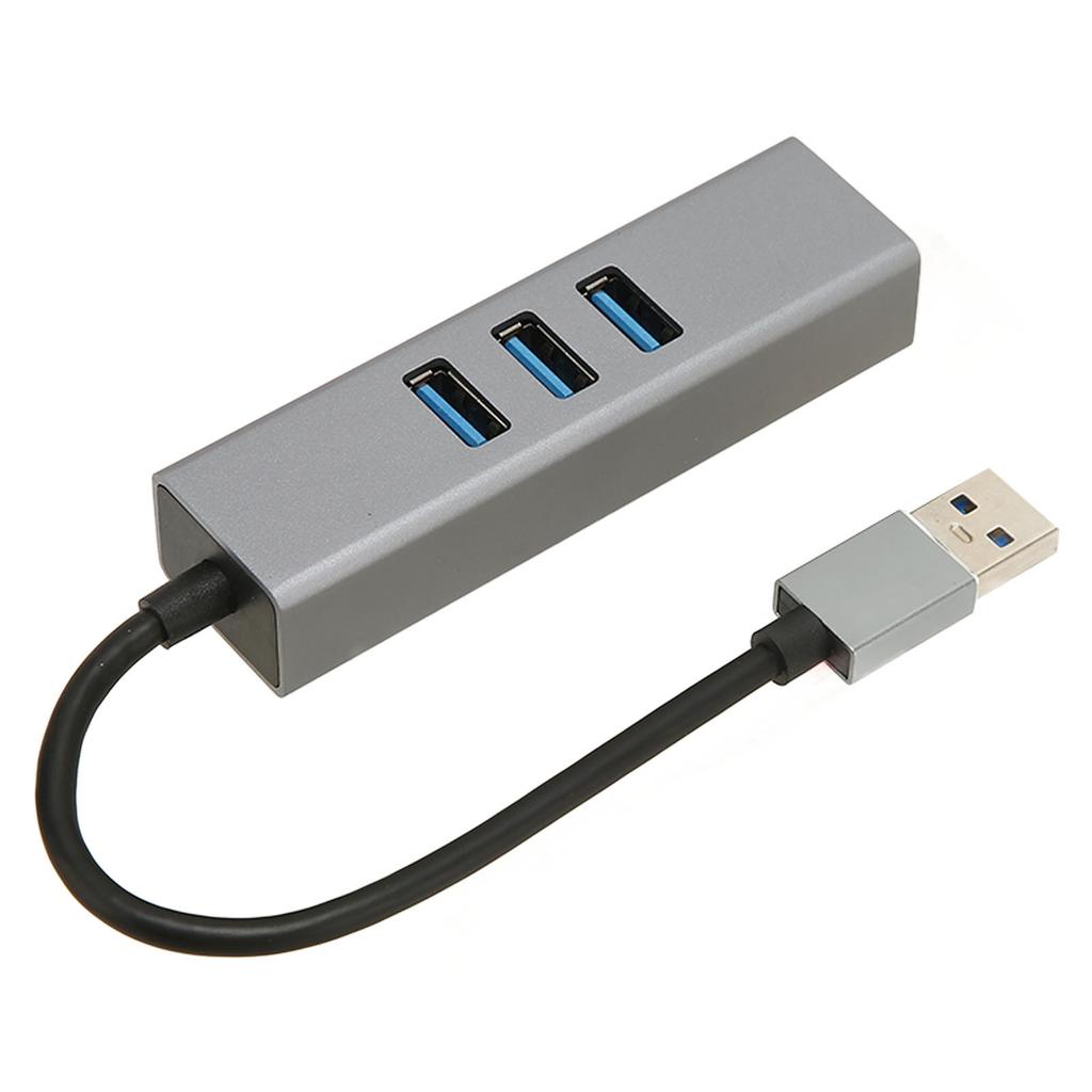 4-портовый USB3.0 хаб многопортовый Plug and Play 5 Гбит/с высокоскоростной USB3.0 к RJ45 сетевой адаптер USB док-станция серебристый