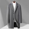 Medium and Long Woolen Coat Men's Suit Collar Woolen Coat Single-breasted Fashionable and Simple Autumn and Winter Coat