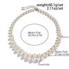 SHIXIN 2Pcs/Set Trendy Imitation Pearl Long Necklace for Men Vintage Multi-layer Beads Chain Necklace Male Fashion Neck Jewelry