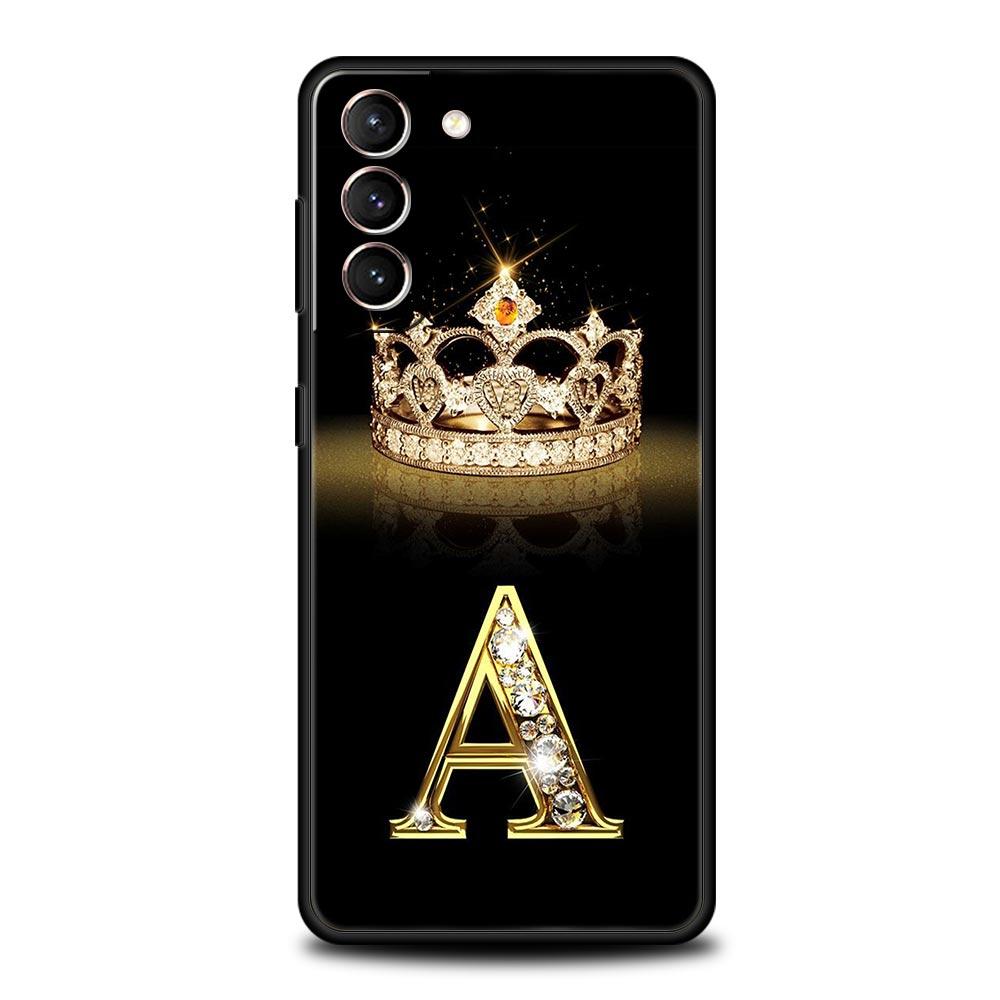 Модный Чехол для Телефона с Алмазной Короной и Буквой А, Мягкий, для Samsung Galaxy S23 S24 S22 S21 S20 FE Ultra 5G S10 S10E S9 S8 Plus