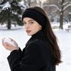 Модная повязка на голову с твистовым узором, зимние повязки для женщин, утолщенные вязаные наушники, защита от холода, повязка на голову с флисовой подкладкой, для улицы