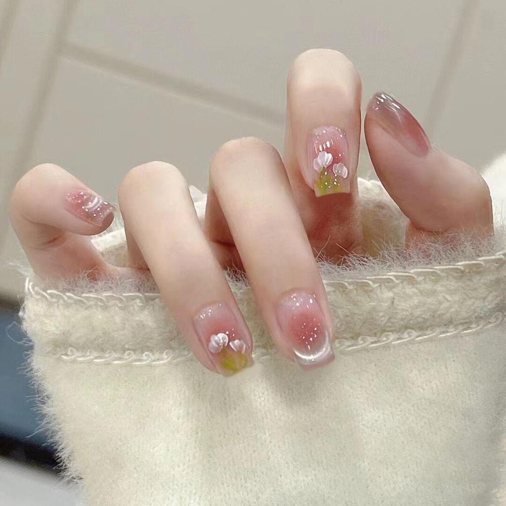 Съемные накладные ногти «Балерина» Носимые накладные ногти Полное покрытие Длинные типсы Маникюрный инструмент Пресс-накладные ногти