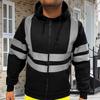 Reflective Safety Hoodie 360 Degree Reflective Zones High Visibility Quick Dry Long Sleeves Outdoor Construction Worker Top for Night Shift Running