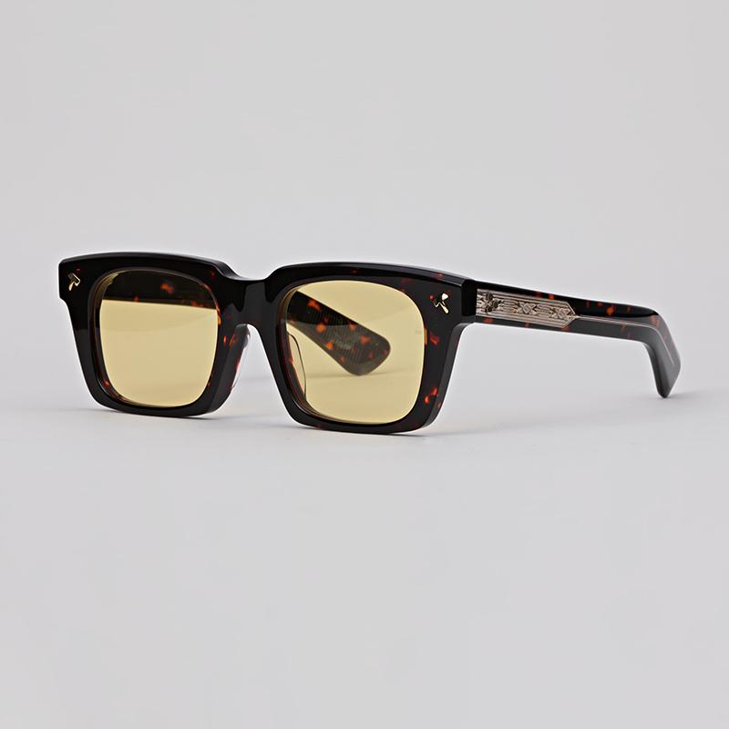 Квадратные ацетатные солнцезащитные очки ручной работы QUENTIN для мужчин и женщин, роскошные брендовые дизайнерские уличные солнцезащитные очки с защитой UV400