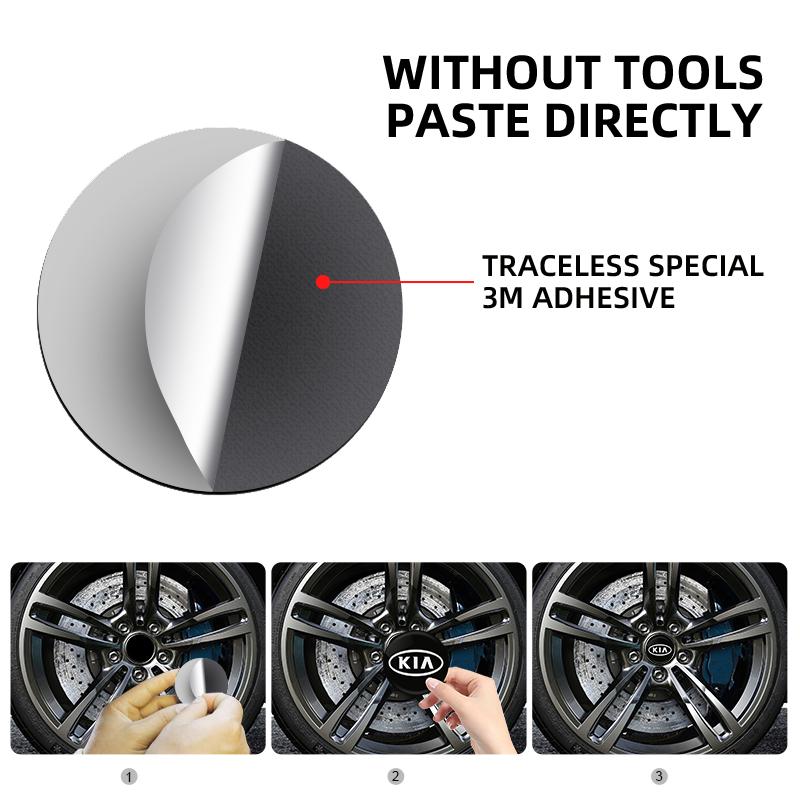 AAND1 4pcs 56mm Car Wheel Center Hub Cap Badge Emblem Decal Wheel Sticker For Kia Rio 3 4 Ceed Cerato Sportage Soul Sorento K2 K5 Flip