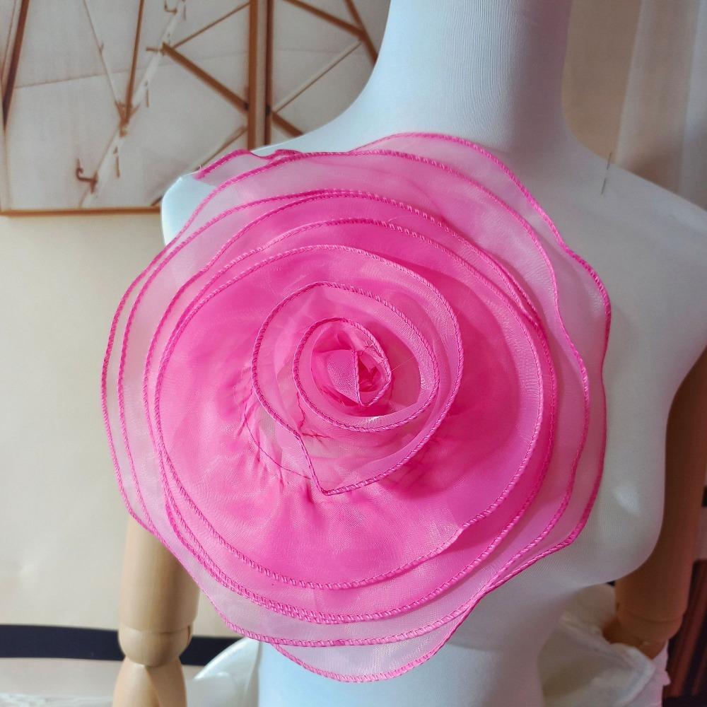Fabric Artificial Rose Flower Patch 27CM Chest Flower Fashion Brooch