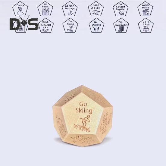 12 Sides Food Decision Dice Wooden Couple Date Night Ideas Dice Portable Dinner Takeaway Decider Dice Adults Girlfriend Boyfriend Date Night Props