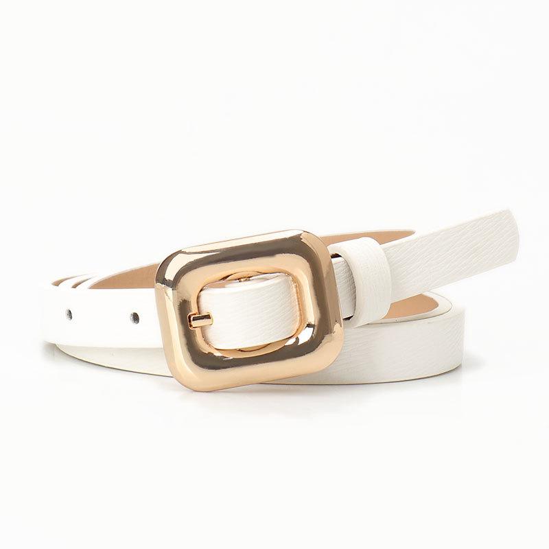 Simple Alloy Square Buckle Women'S Belt, Dress Jeans, High-End Thin Belt Women