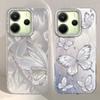 Luxury Laser Silver Butterfly Texture Phone Case for Xiaomi Redmi 13C A5 13T 14T Note 13 14 Pro Poco C75 C65 Back Silicone Cover