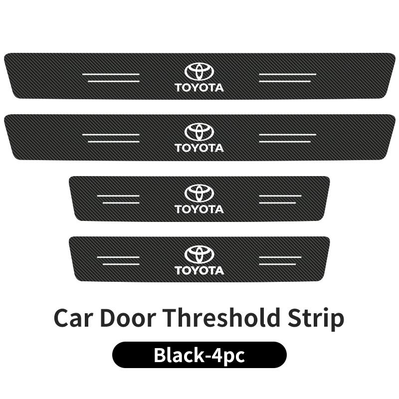 4PCS Car Door Sill Protective Films Stickers For Toyota Corolla Yaris Camry Prius RAV4 CHR Hilux Aygo Avensis Key Accessories
