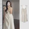 Лето 2023 Белое французское платье на подтяжках - Юбка-фея средней длины Seaside Vacation
