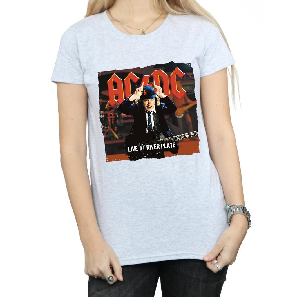 AC/DC Womens/Ladies Live At River Plate Columbia Records Cotton T-Shirt