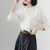 White Chiffon Shirt for Women In Spring Design Niche and Mature Hong Kong Style Streamer Commuting Professional Versatile Shirt for Women