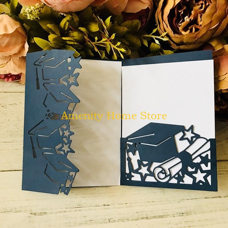 F26C Delicate Graduation Hat Metal Cutting Dies Craft Die Cuts Embossing Script Dies for DIY Scrapbooking Diary Embellishment