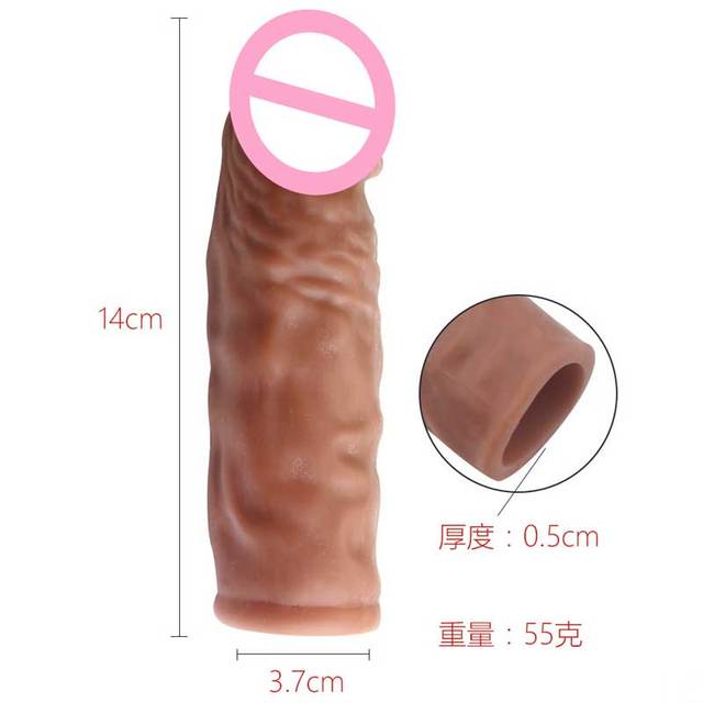 Реалистичный удлинитель рукава для пениса, 14/16/20 см, многоразовые фаллоимитаторы, презерватив, задержка эякуляции, увеличение члена, секс-игрушки для мужчин
