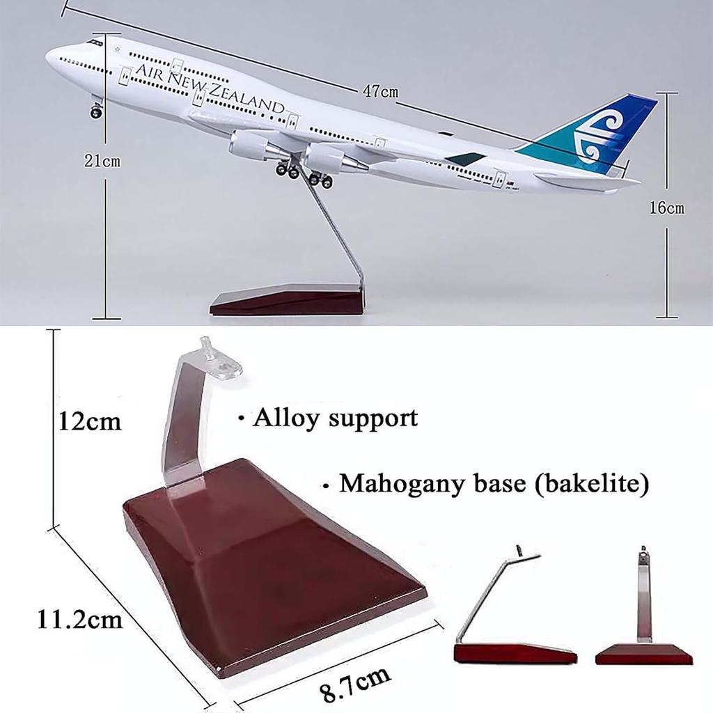 airplane 47cm Air New Zealand B747 1/160 scale Simulation Civil Aviation Aircraft Model With Light and Wheels Collect