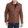 Men's Genuine Lambskin Brown Leather Jacket Stylish Motorcycle Bomber Biker Outerwear MJ 211